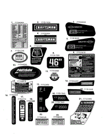 Decals parts for Craftsman Front-Engine Lawn Tractor 247288853 from AppliancePartsPros.com