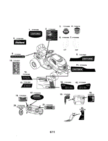Decals parts for Craftsman Front-Engine Lawn Tractor 247288860 from AppliancePartsPros.com