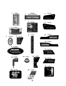 Decals parts for Craftsman Front-Engine Lawn Tractor 247288861 from AppliancePartsPros.com
