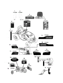Decals parts for Craftsman Front-Engine Lawn Tractor 247288890 from AppliancePartsPros.com