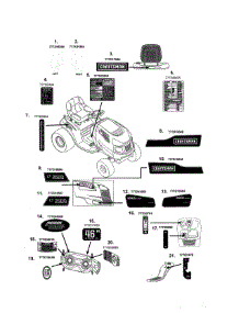 Decals parts for Craftsman Front-Engine Lawn Tractor 247289150 from AppliancePartsPros.com