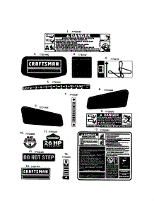 Decals parts for Craftsman Front-Engine Lawn Tractor 247289810 from AppliancePartsPros.com