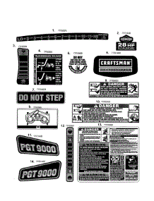 Decals parts for Craftsman Front-Engine Lawn Tractor 247289842 from AppliancePartsPros.com