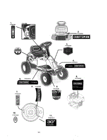 Decals parts for Craftsman Riding Mower & Tractor 247290002 from AppliancePartsPros.com
