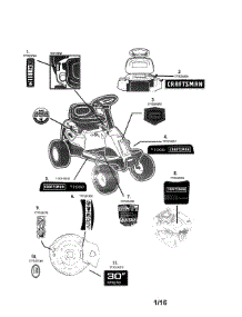 Decals parts for Craftsman Riding Mower & Tractor 247290003 from AppliancePartsPros.com