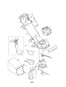 Handle / Deck / Chute parts for Craftsman Gas Walk-Behind Mower 247371081 from AppliancePartsPros.com
