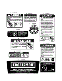 Decals parts for Craftsman Chipper Shredder 24777638 from AppliancePartsPros.com