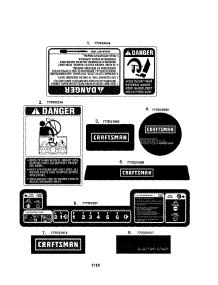 Decals parts for Craftsman Gas Snowblower 247881721 from AppliancePartsPros.com
