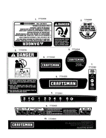 Decals parts for Craftsman Gas Snowblower 24788173 from AppliancePartsPros.com
