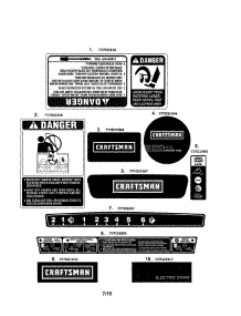 Decals parts for Craftsman Gas Snowblower 247881731 from AppliancePartsPros.com