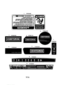 Decals parts for Craftsman Gas Snowblower 247881733 from AppliancePartsPros.com