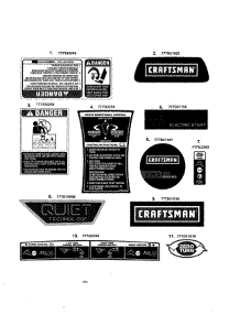 Decals parts for Craftsman Gas Snowblower 247883940 from AppliancePartsPros.com