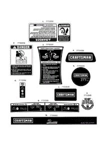 Decals parts for Craftsman Gas Snowblower 247883950 from AppliancePartsPros.com
