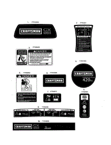 Decals parts for Craftsman Gas Snowblower 247883980 from AppliancePartsPros.com