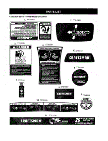Decals parts for Craftsman Gas Snowblower 247886911 from AppliancePartsPros.com