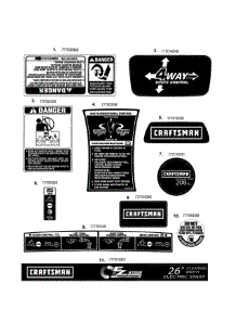 Decals parts for Craftsman Gas Snowblower 247886912 from AppliancePartsPros.com