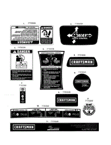 Decals parts for Craftsman Gas Snowblower 247886913 from AppliancePartsPros.com