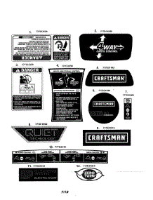 Decals parts for Craftsman Gas Snowblower 247886940 from AppliancePartsPros.com