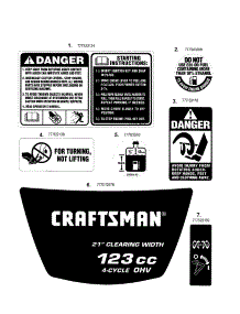 Decals parts for Craftsman Gas Snowblower 247887040 from AppliancePartsPros.com
