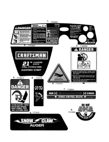 Decals parts for Craftsman Gas Snowblower 247887800 from AppliancePartsPros.com