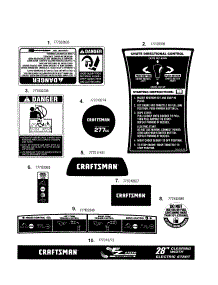 Decals parts for Craftsman Gas Snowblower 247887910 from AppliancePartsPros.com