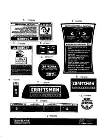 Decals parts for Craftsman Gas Snowblower 247888300 from AppliancePartsPros.com