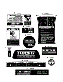 Decals parts for Craftsman Gas Snowblower 247888460 from AppliancePartsPros.com