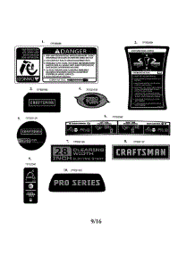 Decals parts for Craftsman Gas Snowblower 247888741 from AppliancePartsPros.com