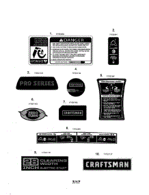 Decals parts for Craftsman Gas Snowblower 247888742 from AppliancePartsPros.com