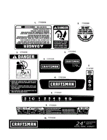 Decals parts for Craftsman Gas Snowblower 247889571 from AppliancePartsPros.com