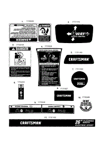 Decals parts for Craftsman Gas Snowblower 247889700 from AppliancePartsPros.com
