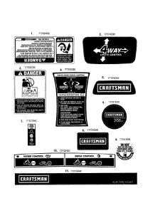 Decals parts for Craftsman Gas Snowblower 247889704 from AppliancePartsPros.com