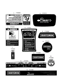 Decals parts for Craftsman Gas Snowblower 247985370 from AppliancePartsPros.com