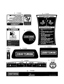 Decals parts for Craftsman Gas Snowblower 247985390 from AppliancePartsPros.com
