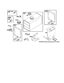 Fuel Tank Assembly parts for Briggs & Stratton Lawn & Garden Engine 252700 TO 252799 (0016-0028) from AppliancePartsPros.com