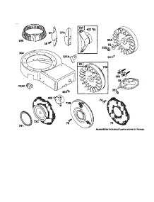 Flywheel / Guard / Blower-Housing parts for Briggs & Stratton Lawn & Garden Engine 252700 TO 252799 (0016-0028) from AppliancePartsPros.com