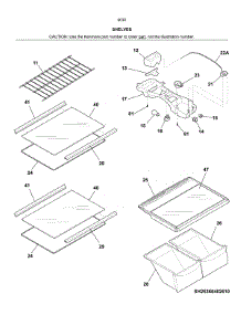 Shelves parts for Kenmore Top-Mount Refrigerator 253.60302613 (25360302613, 253 60302613) from AppliancePartsPros.com