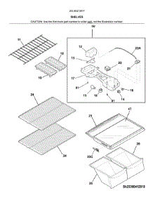 Shelves parts for Kenmore Top-Mount Refrigerator 253.6041261F (2536041261F, 253 6041261F) from AppliancePartsPros.com