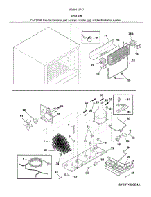 System parts for Kenmore Top-Mount Refrigerator 253.60413717 (25360413717, 253 60413717) from AppliancePartsPros.com