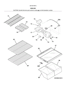 Shelves parts for Kenmore Top-Mount Refrigerator 253.6041961E (2536041961E, 253 6041961E) from AppliancePartsPros.com