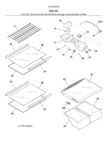Shelves parts for Kenmore Top-Mount Refrigerator 253.6050261B (2536050261B, 253 6050261B) from AppliancePartsPros.com