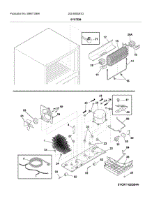 System parts for Kenmore Top-Mount Refrigerator 253.6050261D (2536050261D, 253 6050261D) from AppliancePartsPros.com