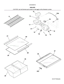 Shelves parts for Kenmore Top-Mount Refrigerator 253.6050961A (2536050961A, 253 6050961A) from AppliancePartsPros.com