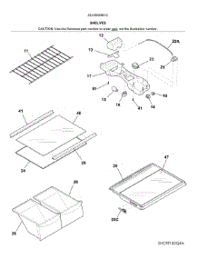 Shelves parts for Kenmore Top-Mount Refrigerator 253.6050961C (2536050961C, 253 6050961C) from AppliancePartsPros.com