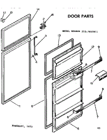 Door Parts parts for Kenmore Refrigerator 253.7657011 (2537657011, 253 7657011) from AppliancePartsPros.com