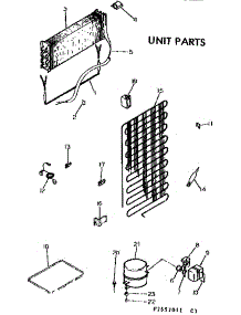 Unit Parts parts for Kenmore Refrigerator 253.7657011 (2537657011, 253 7657011) from AppliancePartsPros.com