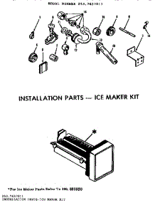 Installation Parts-Ice Maker Kit parts for Kenmore Refrigerator 253.7657011 (2537657011, 253 7657011) from AppliancePartsPros.com