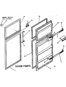 Door Parts parts for Kenmore Refrigerator 253.7659011 (2537659011, 253 7659011) from AppliancePartsPros.com