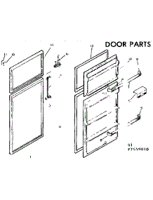 Door Parts parts for Kenmore Refrigerator 253.7659060 (2537659060, 253 7659060) from AppliancePartsPros.com