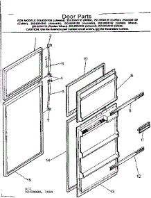 Door Parts parts for Kenmore Refrigerator 253.8334150 (2538334150, 253 8334150) from AppliancePartsPros.com